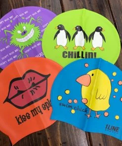 1 Line Grabbag Printed Silicone Swim Caps