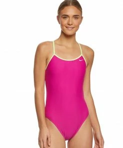 Nike Women's Solid Crossback One Piece Swimsuit