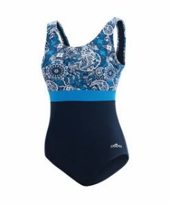 Dolfin Aquashape Santorini Color Block Moderate Scoop Back 1-Piece Swimwear