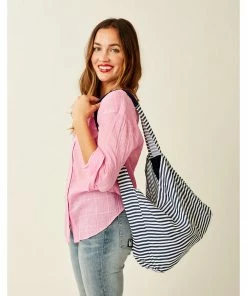 Carve Sophia Shoulder Tote: Navy Stripe Accessories