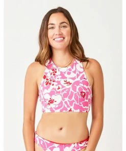 Carve Sanitas Reversible Top: Orchard/Hot Red Swimwear