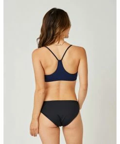 Carve St. Barth Reversible Bottom: Black/Navy Swimwear