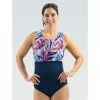 Dolfin Aquashape Wysteria High Neck Clasp Back One Piece Swimsuit Aquatic Fitness