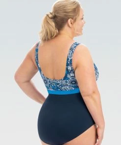 Dolfin Aquashape Santorini Color Block Moderate Scoop Back 1-Piece Swimwear