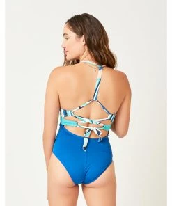 Carve Dahlia One Piece: Kaleidoscope W. Royal Blue Swimwear