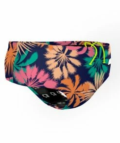 Q Swimwear Blue Palm Brief