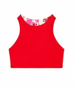 Carve Sanitas Reversible Top: Orchard/Hot Red Swimwear