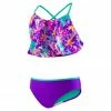 Speedo Girls Jungle Floral Ruffle Purple 2-PC 2 Speedo Girls Jungle Floral Ruffle Purple 2-PC