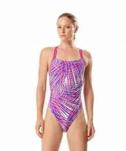 Speedo Electric Palm Volt Back One Piece
