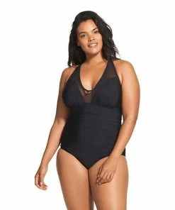 Speedo Mesh V-Neck One Piece