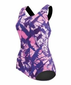 Swimwear Dolfin Aquashape Conservative Lap Suit Mariposa Print