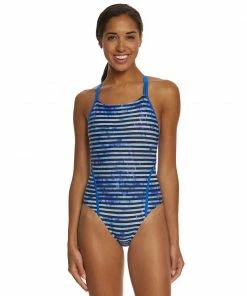 Swimwear Speedo Women's Pro LT Racing Stripe Volt Back One Piece Swimsuit