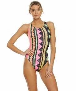 Swimwear Dolfin Classics Women's Heat Wave Print One Piece Swimsuit 10 Swimwear Dolfin Classics Women's Heat Wave Print One Piece Swimsuit