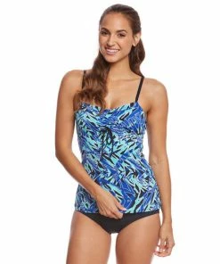 Swimwear Dolfin Aquashape St Lucia Tie Front Tankini Top