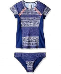 Roxy Girls' Pop Neon S/S Lycra Rashguard Set