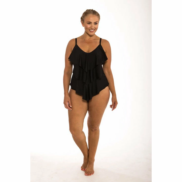 Capriosca Black 3 Tier One Piece 3 Capriosca Black 3 Tier One Piece