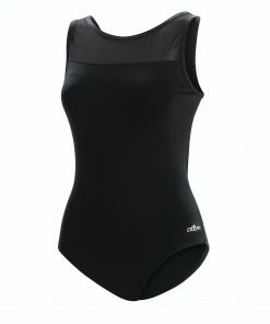 Dolfin Aquashape Black Power Mesh V-2 Back One Piece Swimsuit