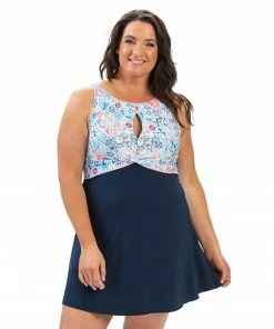 Aquatic Fitness Dolfin Aquashape Almafi Knot Front Swim Dress