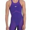 Speedo LZR Pure Valor Kneeskin Open Back- USA/Violet/Black