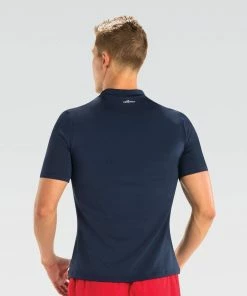 Dolfin Men's Mock Neck Short Sleeve Rash Guard