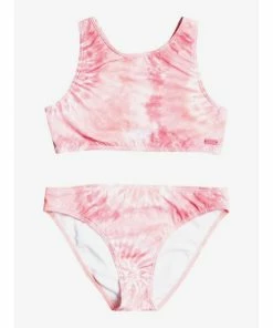 Kid's New Arrivals Roxy Girls 7-16 Colors Reflection Crop Top Bikini Set