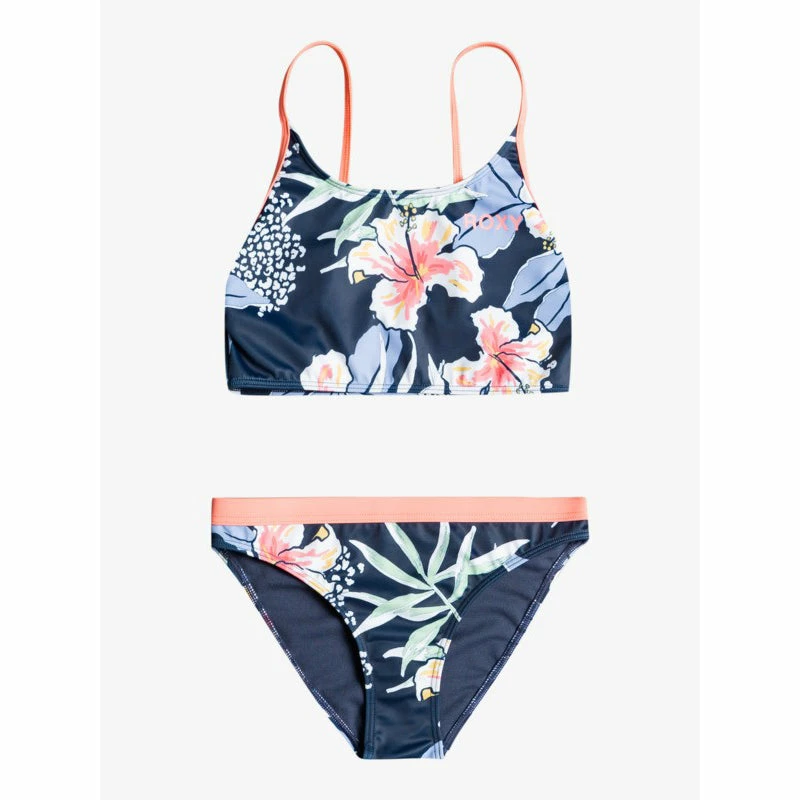 Kid's New Arrivals Roxy Girls 7-16 Summer Good Wave Crop Top Bikini Set 3 Kid's New Arrivals Roxy Girls 7-16 Summer Good Wave Crop Top Bikini Set