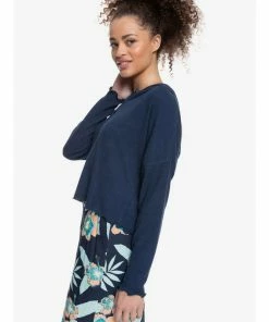 Tops Roxy Cozy Day Long Sleeve Rib Knit Hoodie