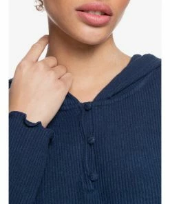 Tops Roxy Cozy Day Long Sleeve Rib Knit Hoodie