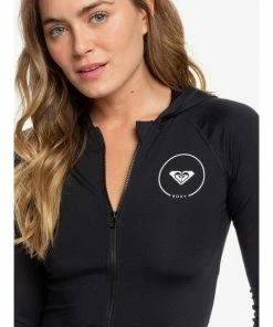 Roxy Essentials Long Sleeve Hooded Zip Rashguard