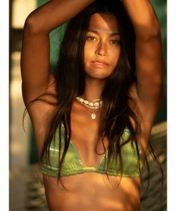 Roxy Wildflowers Reversible Tiki Triangle Swim Top Missy Swimwear