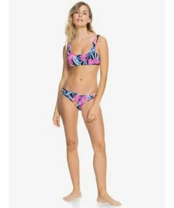 Roxy Tropical Oasis Smocked Bralette Bikini Top Missy Swimwear