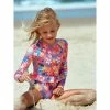 Roxy Girls Hibiscus Party Long Sleeve UPF 50 One Piece Rashguard