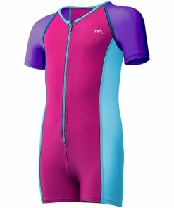 TYR Girls Solid Thermal Suit- Purple/Pink