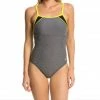 Speedo Heathered Clip Back One Piece Swimwear